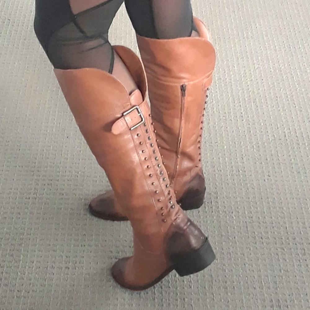 Knee high camel boots